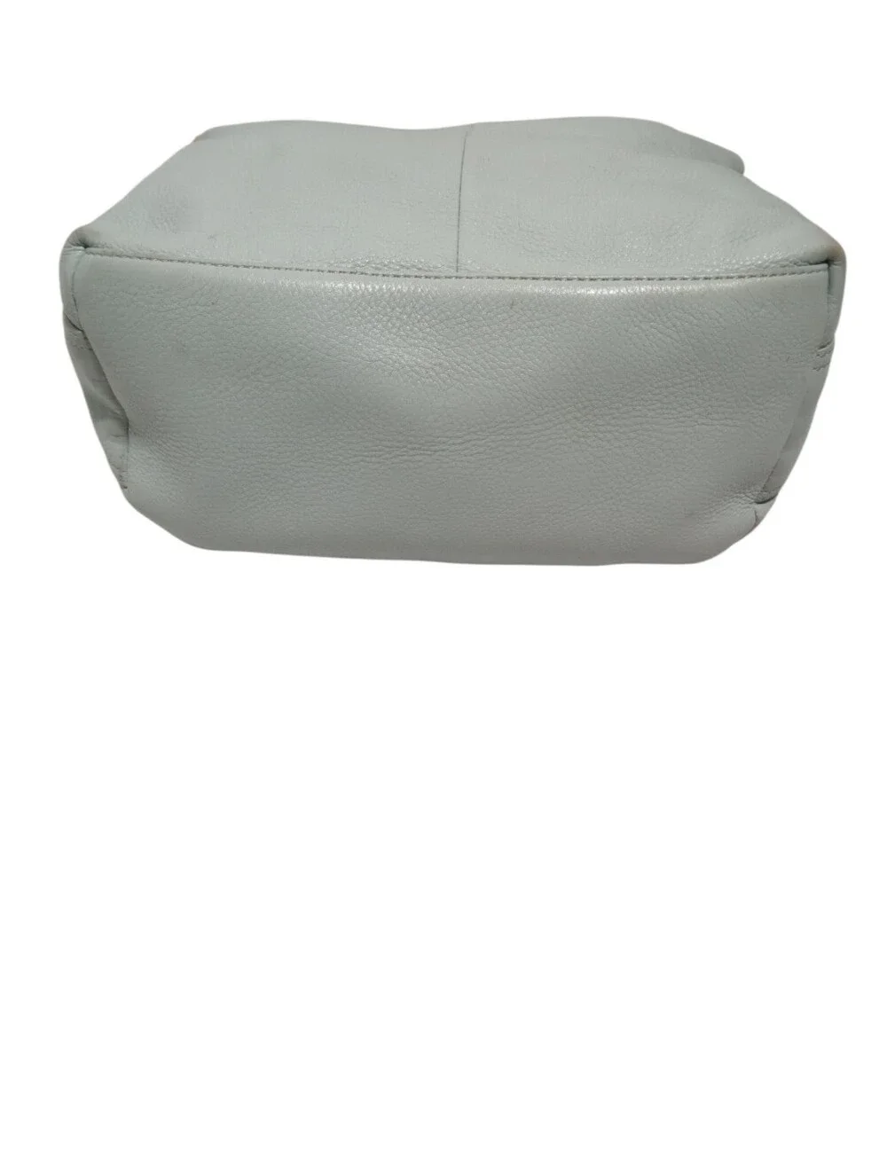 Tory Burch Powder Blue Leather Hobo Bag Orange Trim Logo Lock Shoulder
